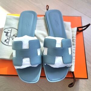 Hermes Oran Sandals Size 37 Rare Color